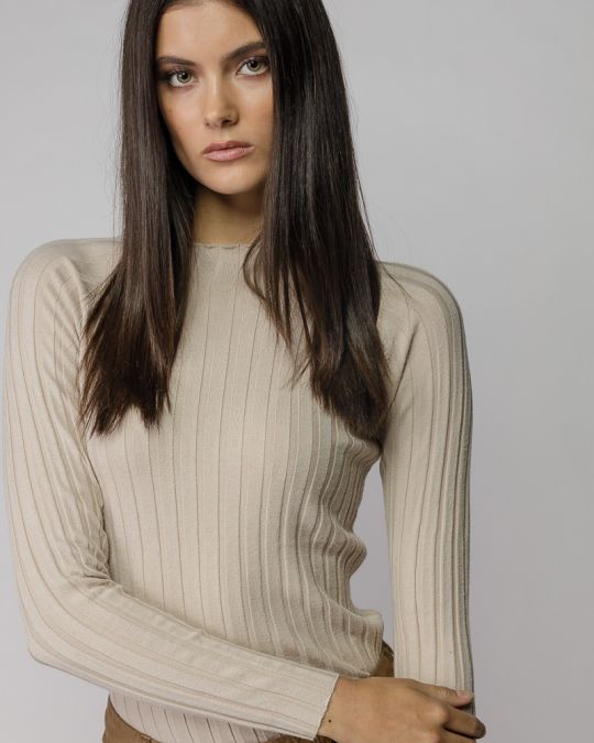 BÉZS NŐI KÖTÖTT PULÓVER 2D25FW6544LS1101