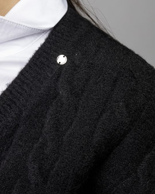 BLACK WOMEN'S KNITTED VEST 2D25FW6550SL1101