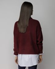 BORDÓ NŐI KÖTÖTT PULÓVER