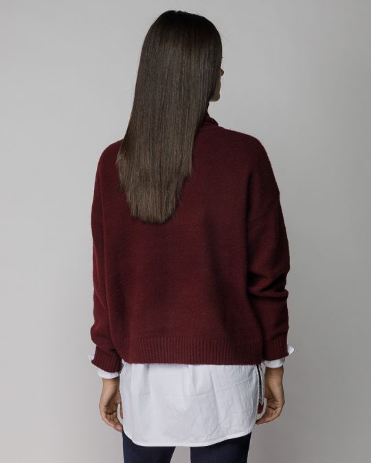 BORDÓ NŐI KÖTÖTT PULÓVER 2D25FW6551LS1101