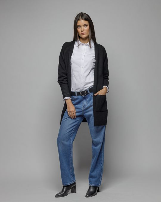 FEKETE NŐI KÖTÖTT KARDIGÁN 2D25FW6553KA1101