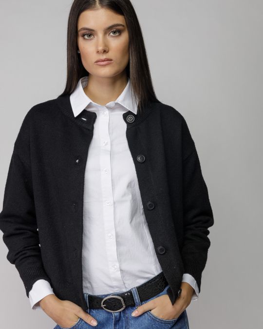 FEKETE NŐI KÖTÖTT GOMBOS KARDIGÁN 2D25FW6554KA1101