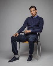 KÉK FÉRFI KÖTÖTT PULÓVER