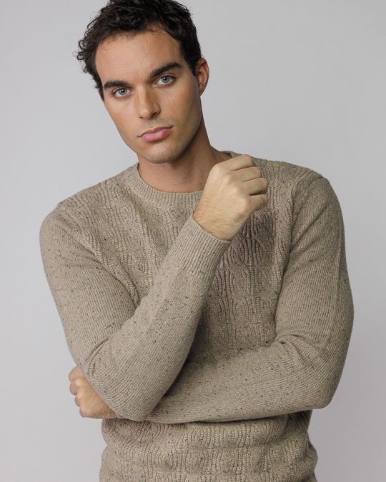 SZÜRKE FÉRFI KÖTÖTT PULÓVER 1D25FW6035LS1101