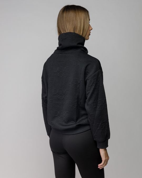 BLACK WOMEN'S JACQUARD SWEATER 2D25FW4596LS1201