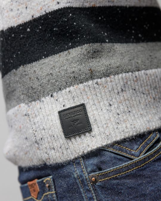 FEKETE FÉRFI CSÍKOS KÖTÖTT PULÓVER 1D25FW6034LS1101