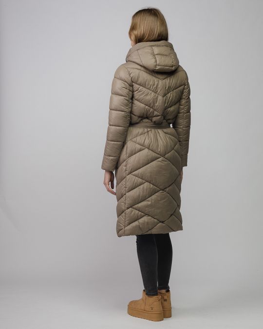 GREY WOMEN'S LONG WINTER COAT 2D25FW3598KA1600