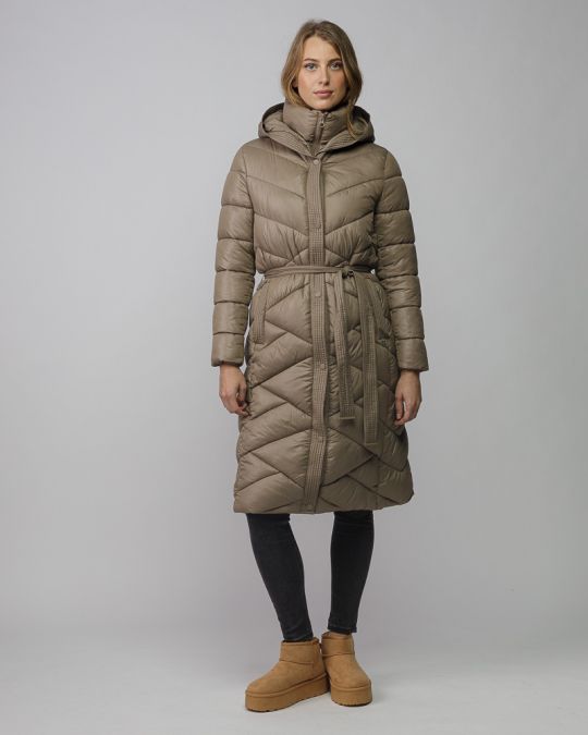 GREY WOMEN'S LONG WINTER COAT 2D25FW3598KA1600
