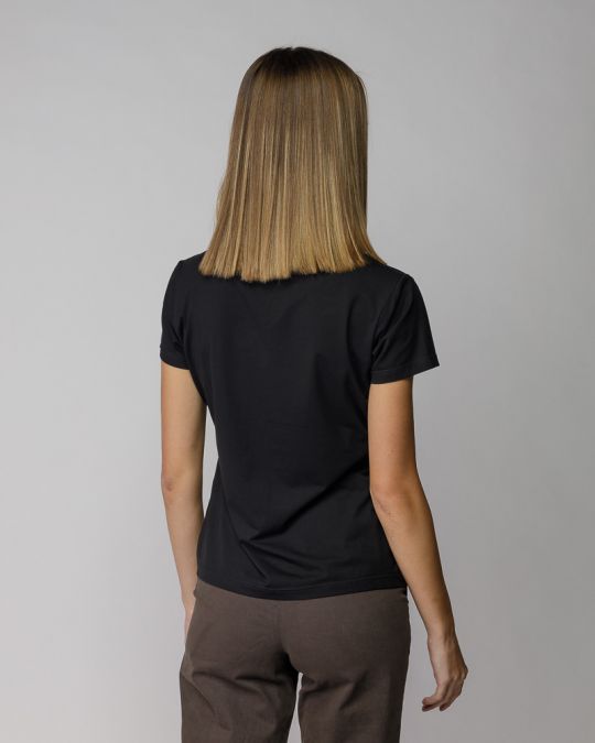 FEKETE NŐI RÖVID UJJÚ PÓLÓ 2D25FW4524SS0105