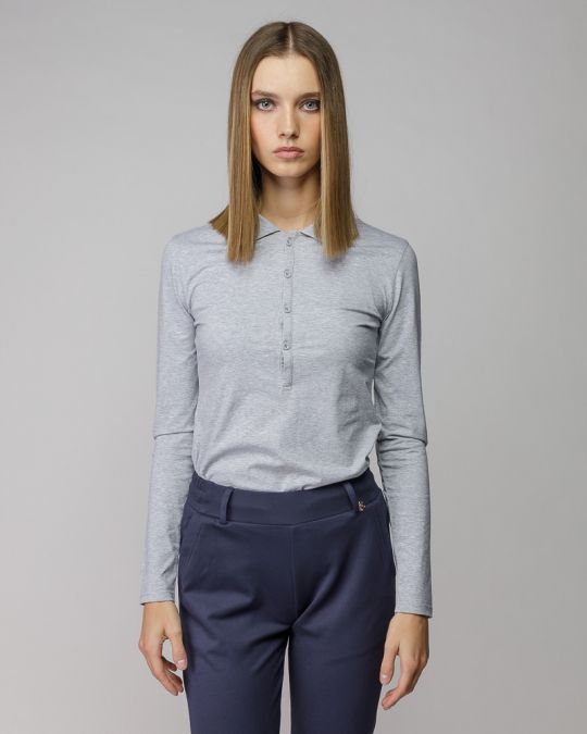 SZÜRKE NŐI HOSSZÚ UJJÚ GALLÉROS PÓLÓ 2D25FW4566LS0205