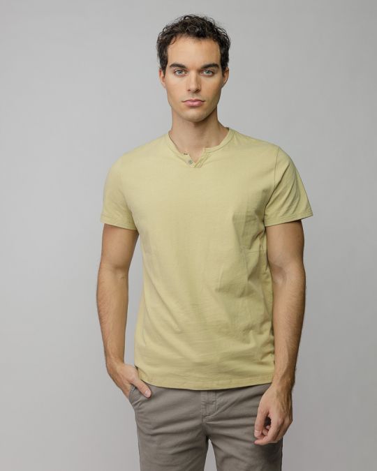 YELLOW MEN'S SHORT SLEEVE T-SHIRT 1D25FW4038SS0104