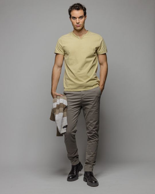 YELLOW MEN'S SHORT SLEEVE T-SHIRT 1D25FW4038SS0104