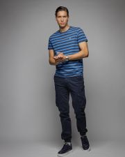 BLUE MEN'S STRIPED SHORT SLEEVE T-SHIRT