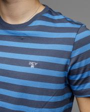 BLUE MEN'S STRIPED SHORT SLEEVE T-SHIRT