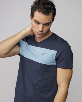 KÉK FÉRFI CSÍKOS RÖVID UJJÚ PÓLÓ 1D25FW4056SS0105