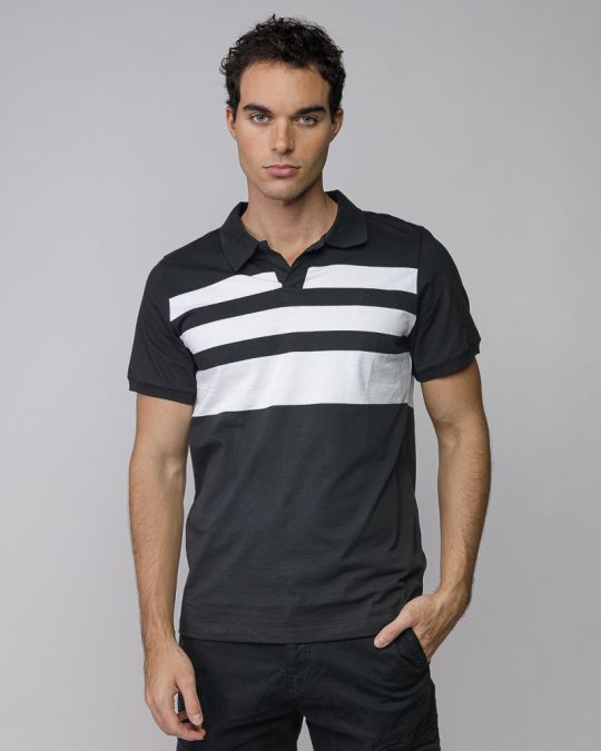 BLACK MEN'S SHORT SLEEVE POLO SHIRT 1D25FW4055SS0105