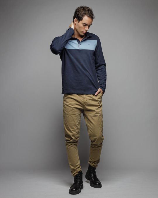 KÉK FÉRFI HOSSZÚ UJJÚ GALLÉROS PÓLÓ 1D25FW4007LS0105