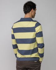 YELLOW MEN'S LONG SLEEVE POLO SHIRT