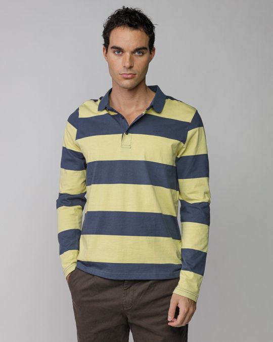 YELLOW MEN'S LONG SLEEVE POLO SHIRT 1D25FW4007LS0105