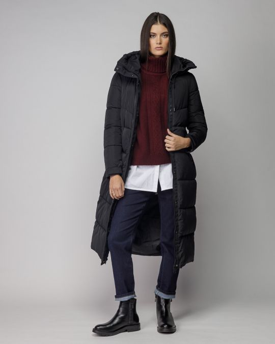 FEKETE NŐI HOSSZÚ TÉLI KABÁT 2D25FW3570KA1600