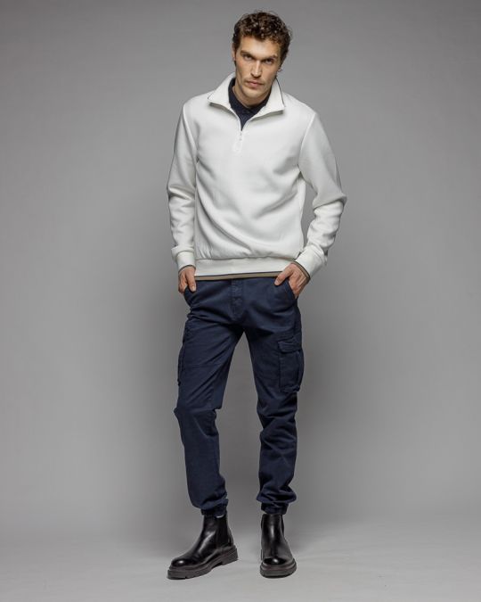 FEHÉR FÉRFI PULÓVER 1D25FW4096LS0701