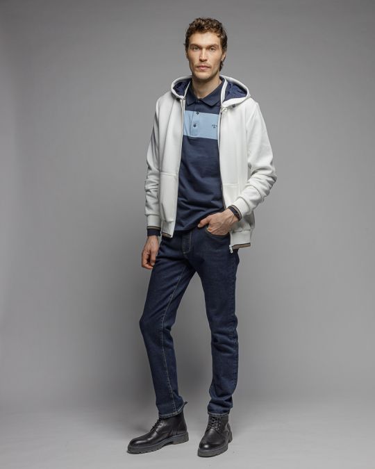 FEHÉR FÉRFI CIPZÁRAS PULÓVER 1D25FW4097KA0701