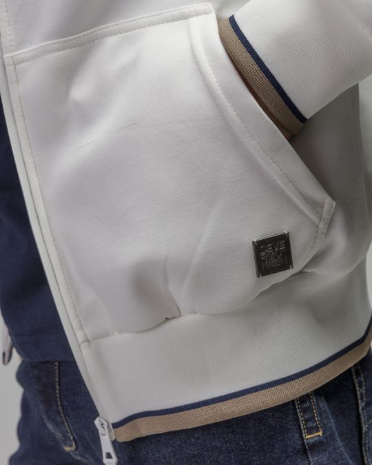 FEHÉR FÉRFI CIPZÁRAS PULÓVER 1D25FW4097KA0701