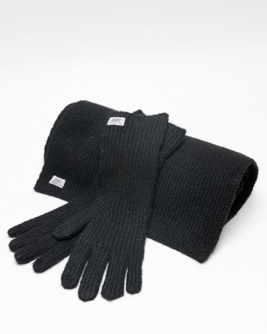 BLACK WOMEN'S KNITTED GLOVES 2D25FW8525KE1101