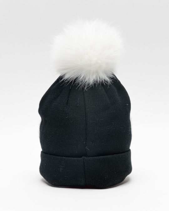 BLACK WOMEN'S KNITTED BEANIE 2D25FW8505HA1101