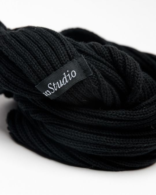 BLACK MEN'S KNITTED SCARF 1D25FW8030SC1101