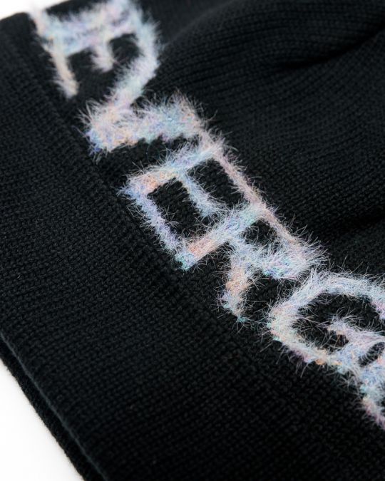 BLACK WOMEN'S KNITTED BEANIE 2D25FW8505HA1101