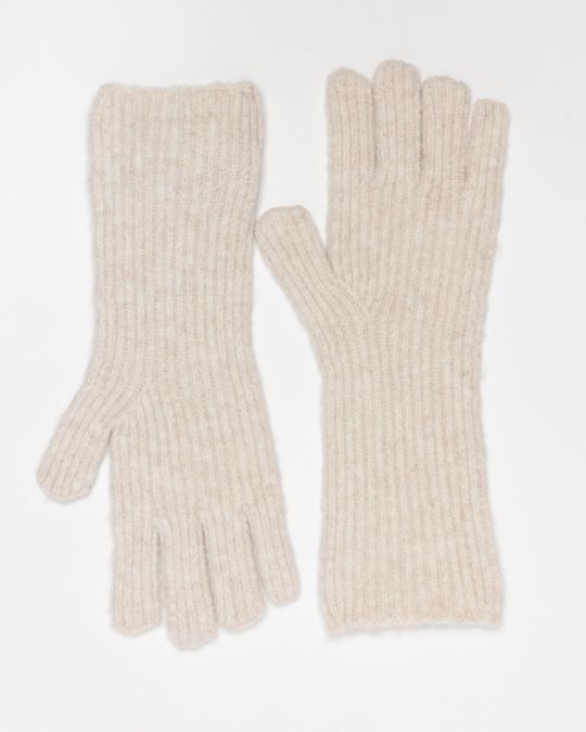 BEIGE WOMEN'S KNITTED GLOVES 2D25FW8525KE1101