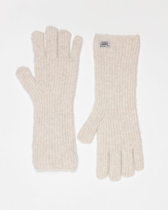 BEIGE WOMEN'S KNITTED GLOVES 2D25FW8525KE1101