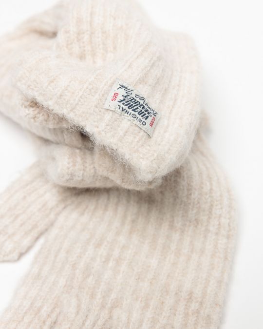 BEIGE WOMEN'S KNITTED GLOVES 2D25FW8525KE1101