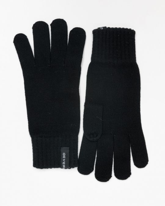 BLACK MEN'S KNITTED GLOVES 1D25FW8021KE1101