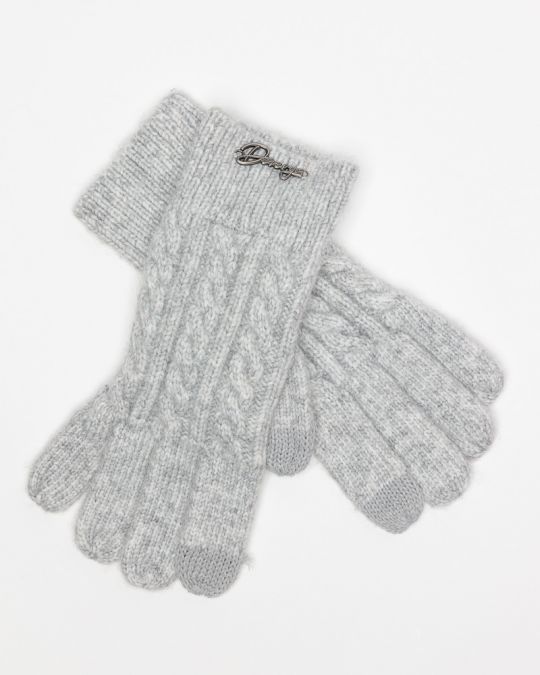 GREY WOMEN'S KNITTED GLOVES 2D25FW8527KE1101
