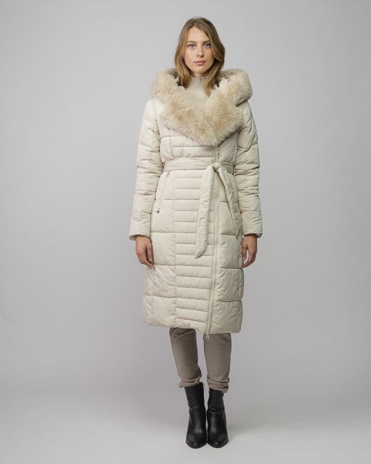 BÉZS NŐI SZŐRMÉS HOSSZÚ KABÁT 2D25FW3572KA1600