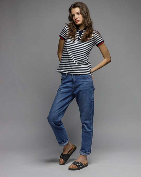 KÉK NŐI RÖVID UJJÚ PÓLÓ 2D26SS4528SS0105