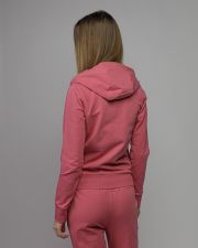 PINK WOMEN'S HOODED ZIP SWEATER