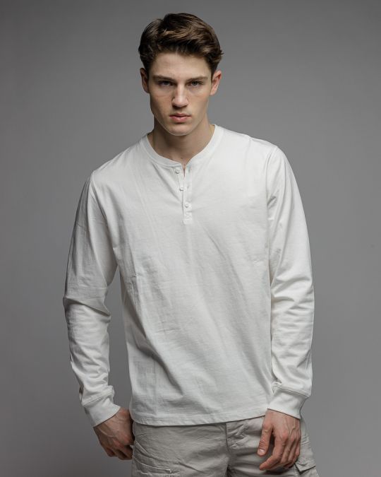 WHITE MEN'S LONG SLEEVE T-SHIRT 1D26SS4000LS0105