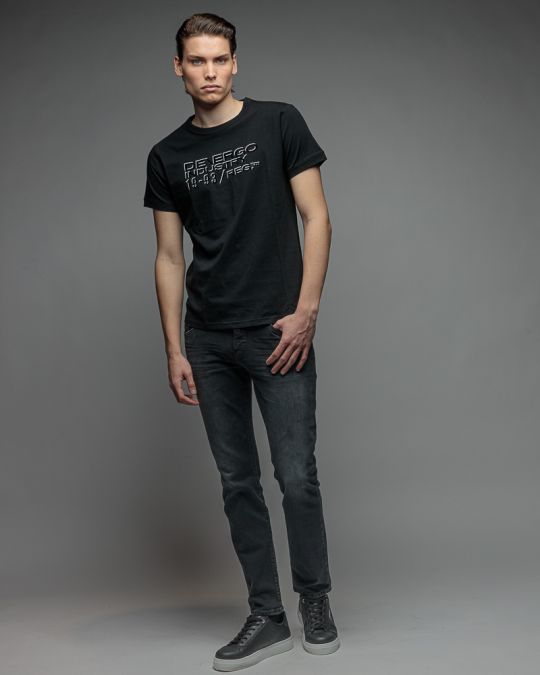 BLACK MEN'S SHORT SLEEVE T-SHIRT 1D26SS4034SS0105