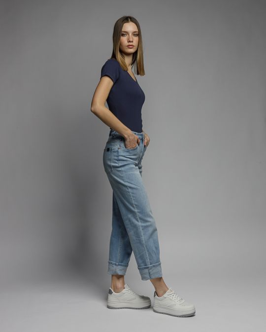 KÉK NŐI RÖVID UJJÚ PÓLÓ 2D26SS4521SS3305