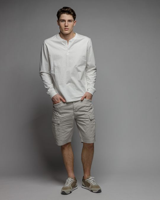 WHITE MEN'S LONG SLEEVE T-SHIRT 1D26SS4000LS0105