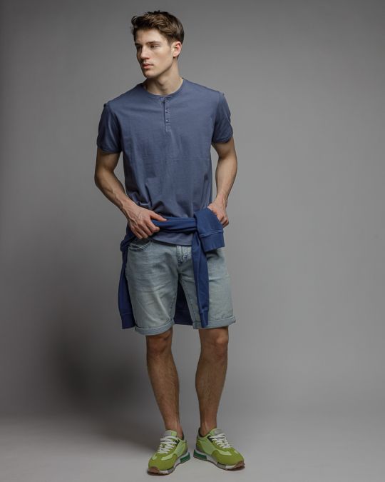 BLUE MEN'S SHORT SLEEVE T-SHIRT 1D26SS4023SS0105