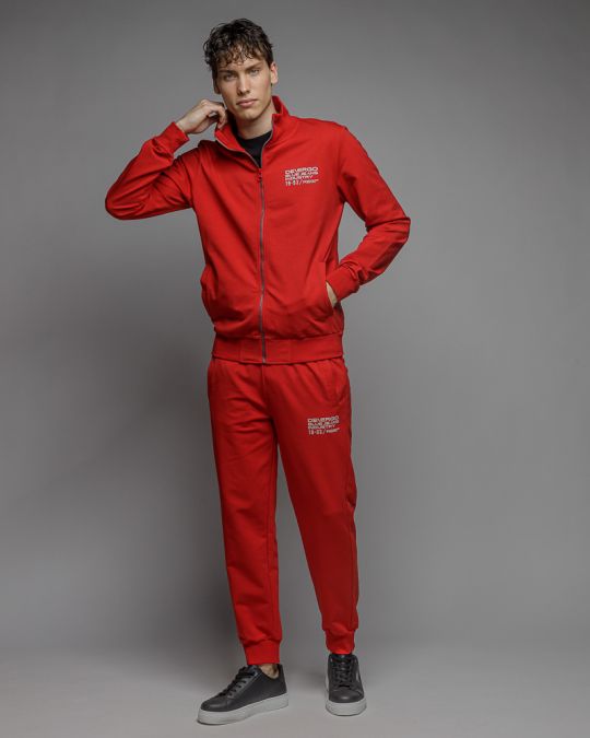 PIROS FÉRFI CIPZÁRAS PULÓVER 1D26SS4085KA0705