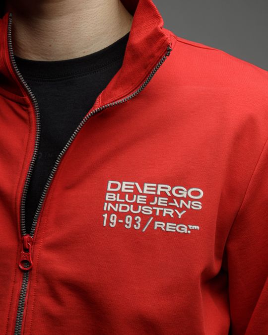 PIROS FÉRFI CIPZÁRAS PULÓVER 1D26SS4085KA0705