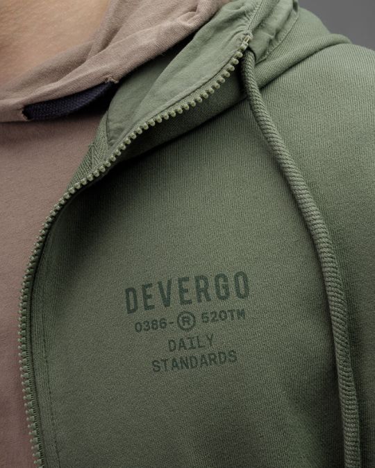 KHAKI FÉRFI CIPZÁRAS PULÓVER 1D26SS4083KA0706