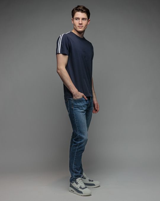 BLUE MEN'S SHORT SLEEVE T-SHIRT 1D26SS4021SS0405