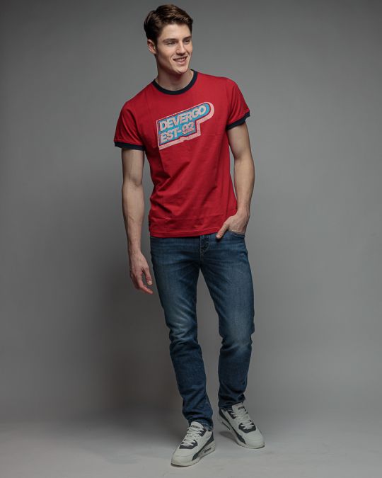 RED MEN'S SHORT SLEEVE T-SHIRT 1D26SS4024SS0105
