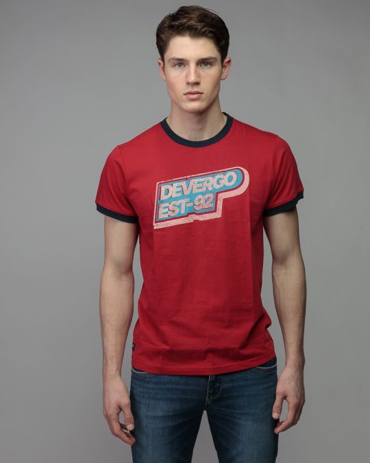 RED MEN'S SHORT SLEEVE T-SHIRT 1D26SS4024SS0105